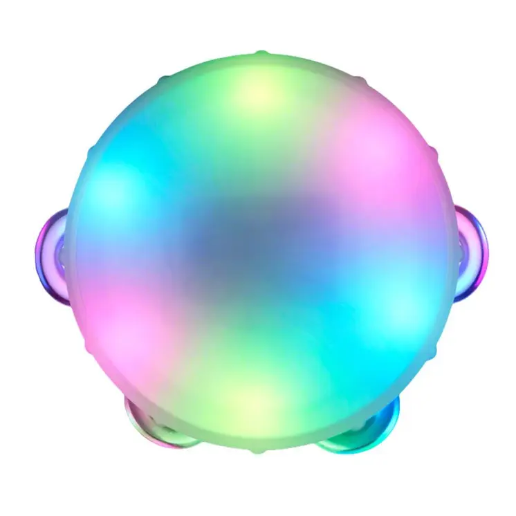 Light Up Mini Multicolored Round Tambourine