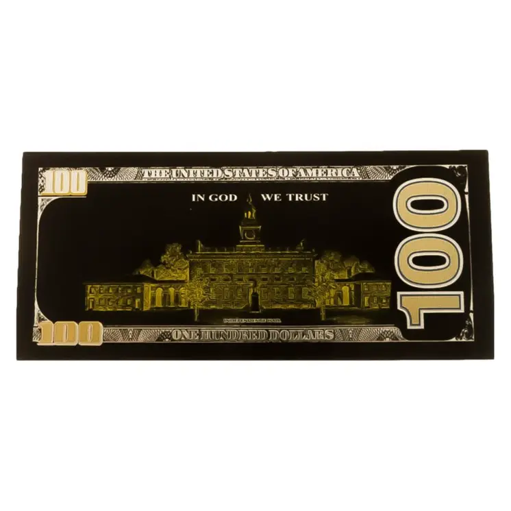 24K Gold Black Plated 100 Dollar Bill Replica Paper Money Currency Banknote Art Commemorative Collectible Holiday Decoration