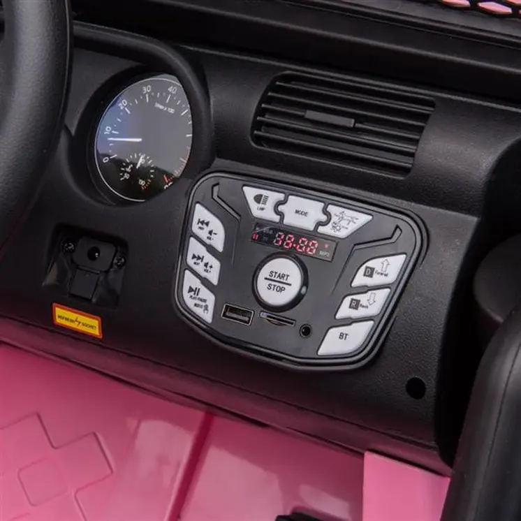 Light Up 3 Speeds Ride on Car 12V with Remote Control Pink