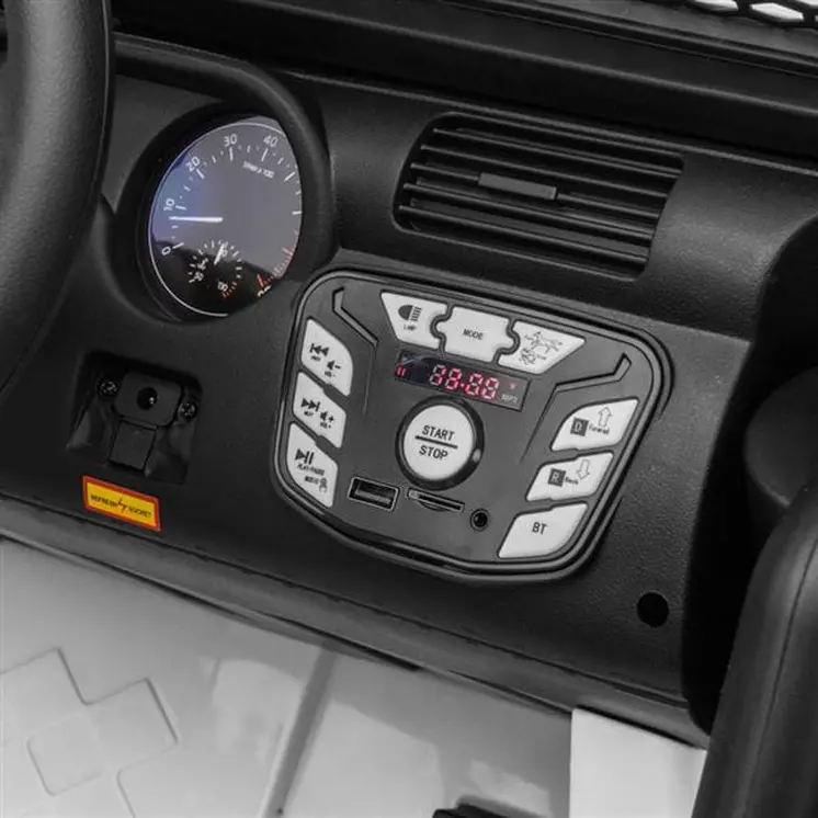 Light Up 3 Speeds Ride on Car 12V with Remote Control White