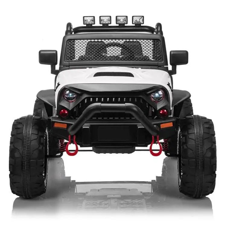 Light Up 3 Speeds Ride on Car 12V with Remote Control White