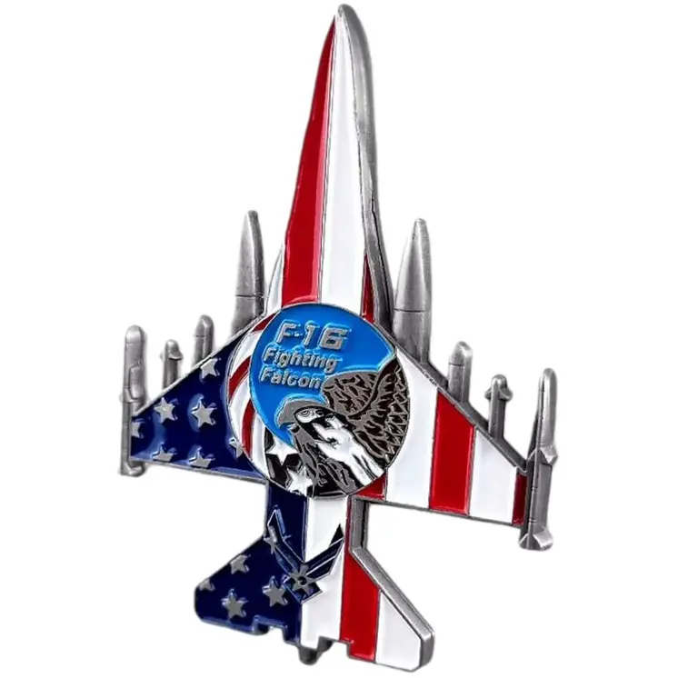 3D Aircraft Shaped F16 Fighting Falcon US Air Force Commemorative Coin Collector