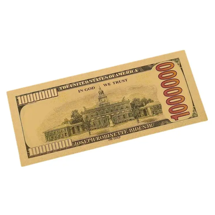 Joe Bidden Kamala Harris Tandem 24k Gold Plated Bill Collectible Banknotes for Decoration