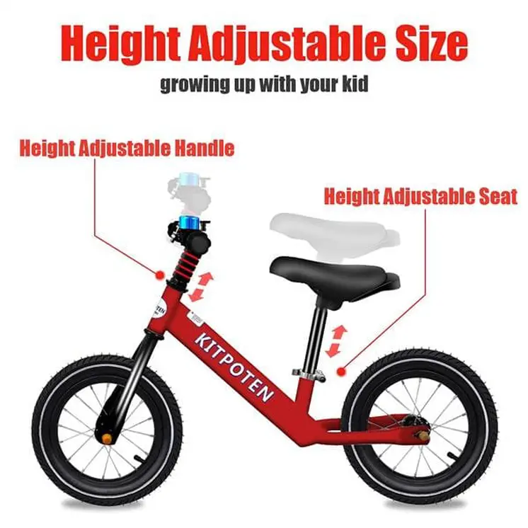 Stainless Steel Eco Friendly Kitpoten Balance Bike without Pedal for Kids