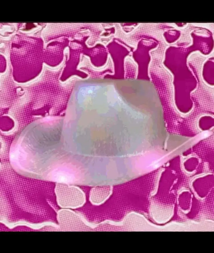 Light Up Glorious Luminous Sheen Metallic Cowboy Space Cowgirl Hat Pink LED
