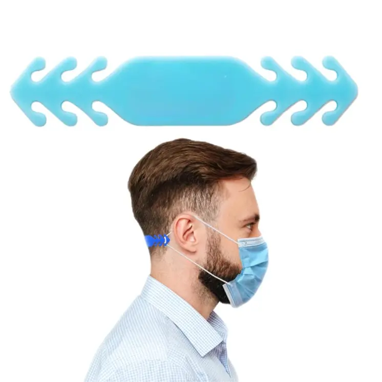 Pack of 250  Plastic Face Mask Ear Saver 3 Positions Light Blue