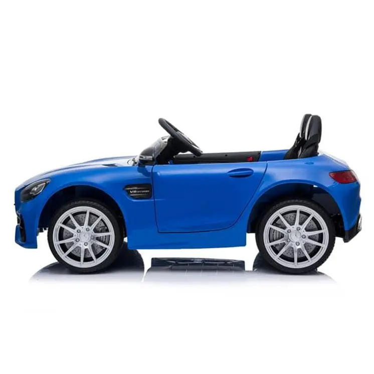 Remote Controlled Officially Licensed Benz GT Dual Drive 12V Car with Music for Kids Blue