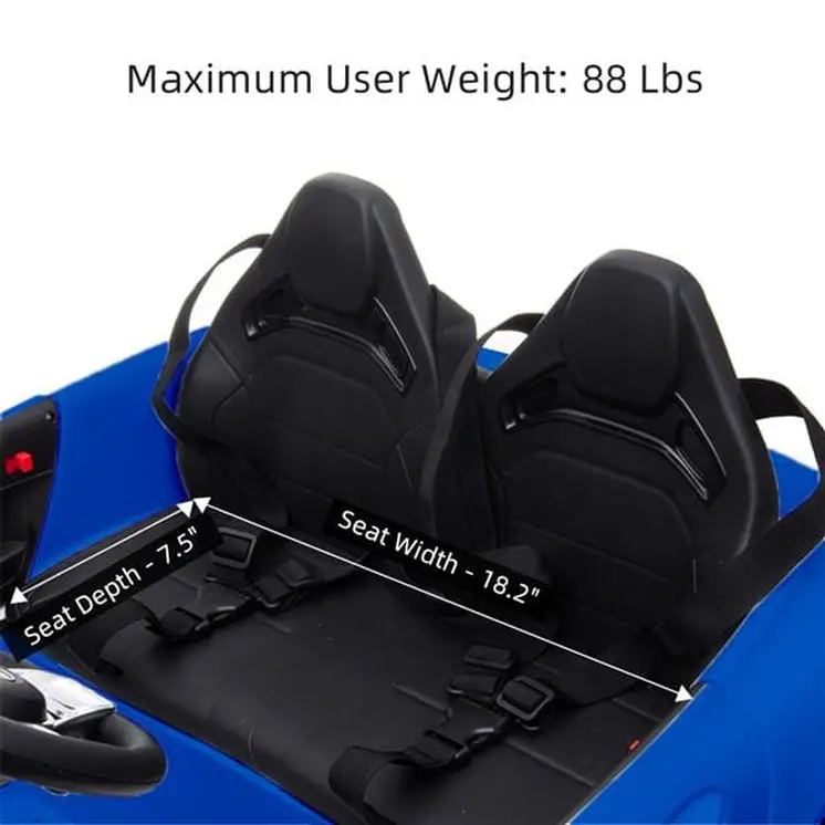 Remote Controlled Officially Licensed Benz GT Dual Drive 12V Car with Music for Kids Blue