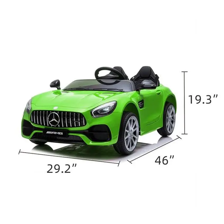 Remote Controlled Officially Licensed Benz GT Dual Drive 12V Car with Music for Kids Green