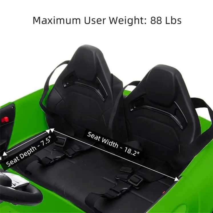 Remote Controlled Officially Licensed Benz GT Dual Drive 12V Car with Music for Kids Green