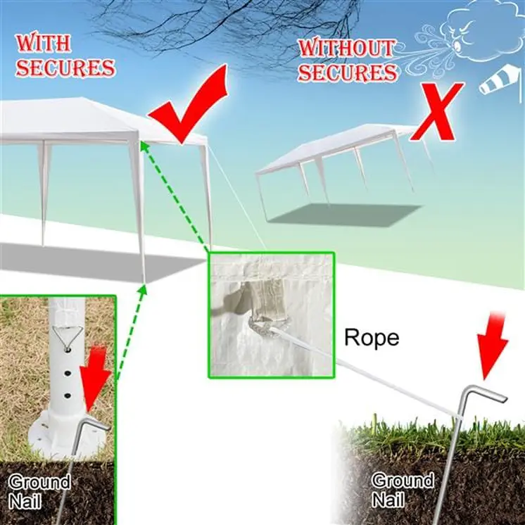 Pop up Gazebo Shade Waterproof Party Tent with Spiral Tubes 4 Removable Sides for Wedding Camping Parking and Outdoor Parties