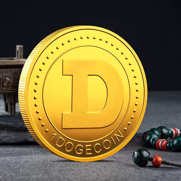 Dogecoin 24k Gold Plated Cryptocurrency Commemorative Collector for Decoration