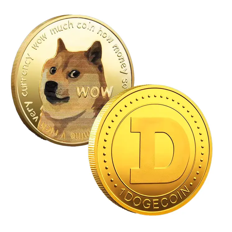 Dogecoin 24k Gold Plated Cryptocurrency Commemorative Collector for Decoration