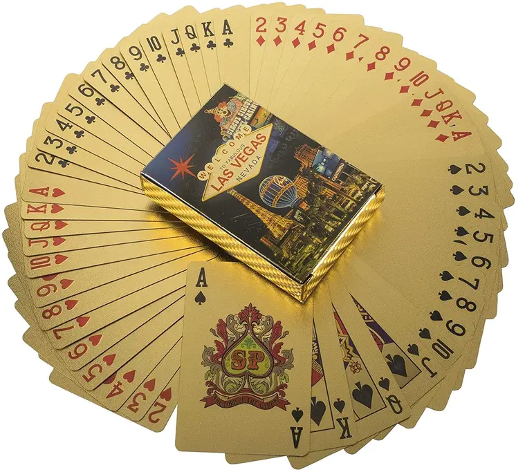 Welcome to Fabulous Las Vegas Nevada 24k Gold Foil Plated Waterproof Playing Cards