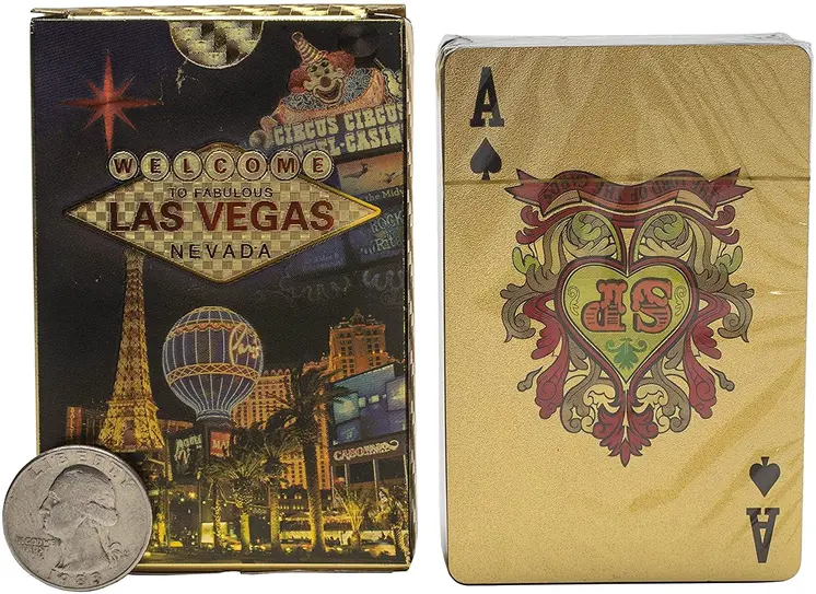 Welcome to Fabulous Las Vegas Nevada 24k Gold Foil Plated Waterproof Playing Cards