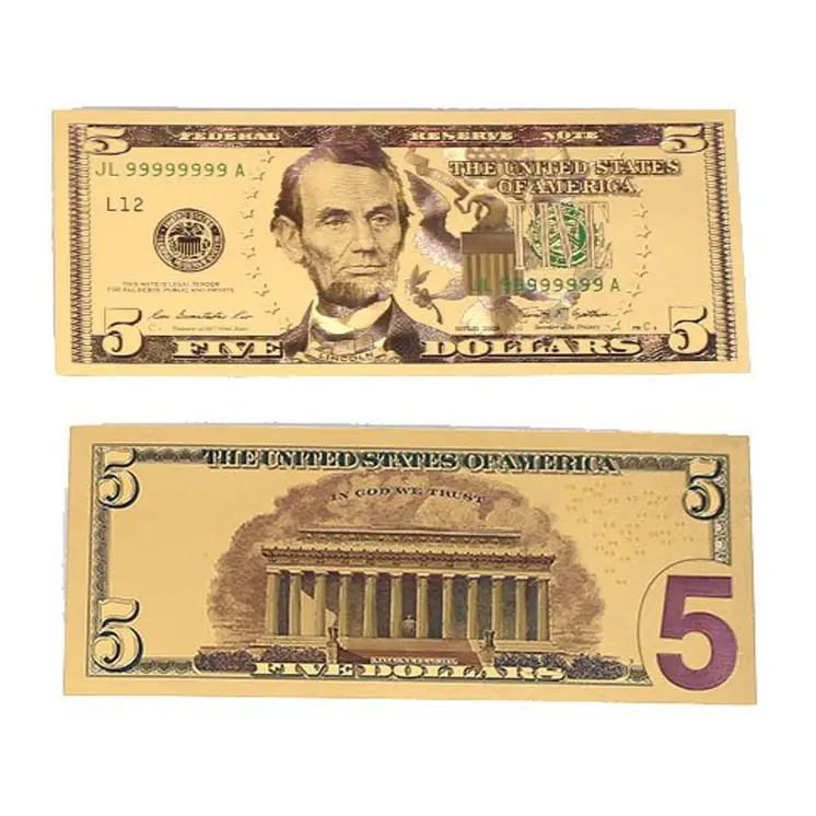 Set of 14  Commemorative Mega Billion 24K Gold Plated US Dollar Fake Banknotes Timeless Collection Protector Sold Separately
