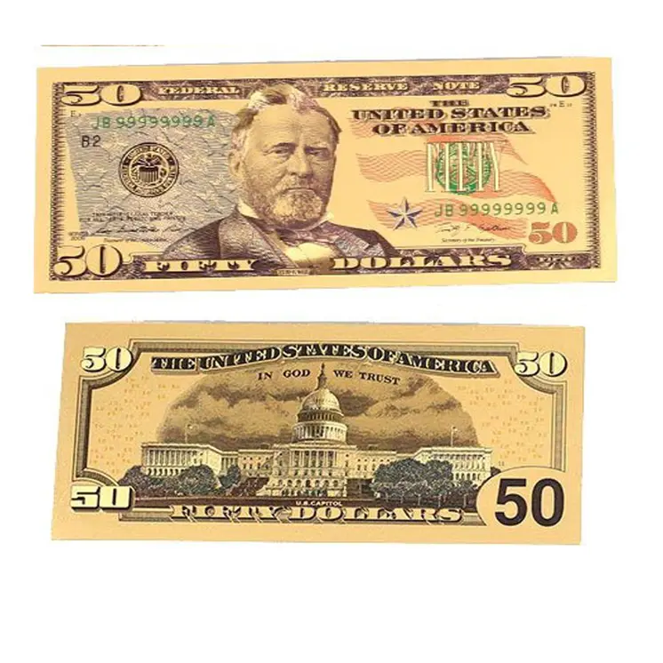 Set of 14  Commemorative Mega Billion 24K Gold Plated US Dollar Fake Banknotes Timeless Collection Protector Sold Separately
