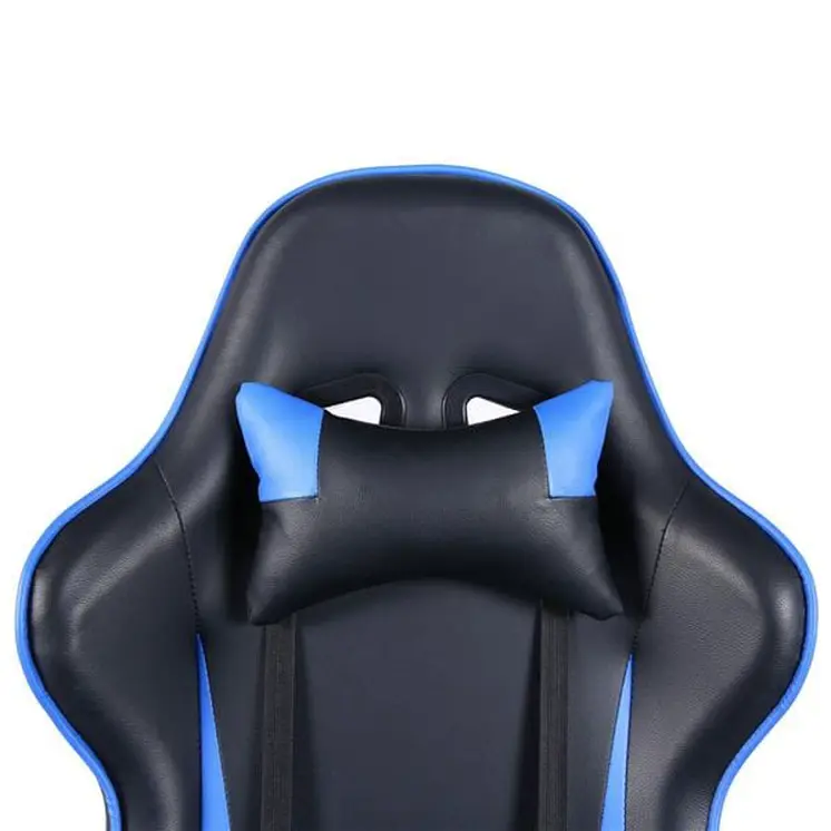 5 Star Feet Ergonomic Home Office and Gaming  Swivel Chair with Footrest Black and Blue