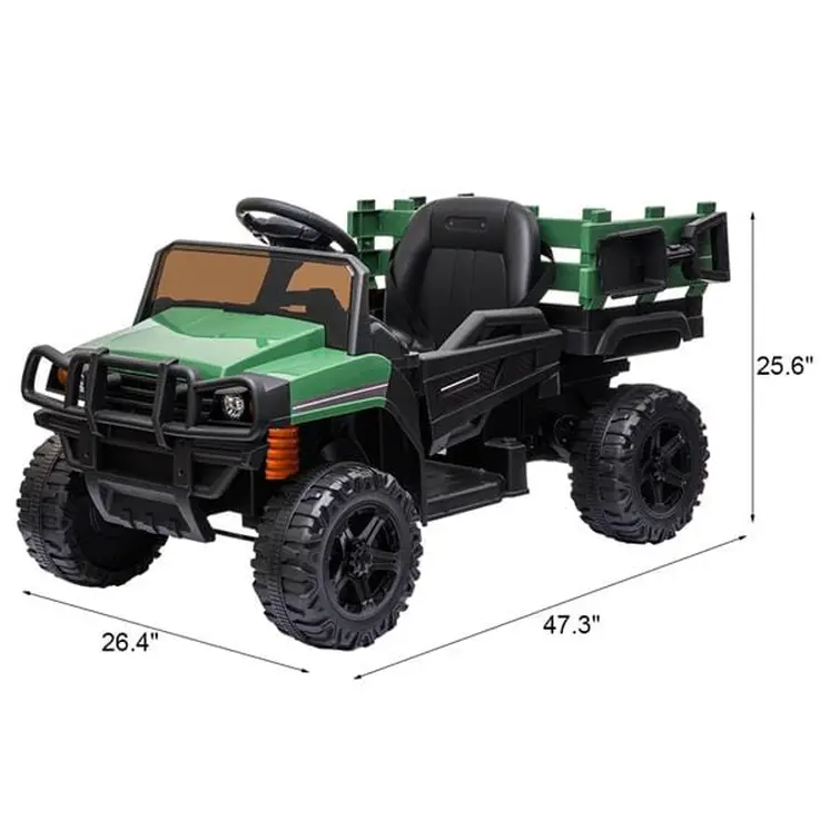 Childrens Car Off Road Vehicle Remote Control LED Lights Music USB 12V 4.5AH Green