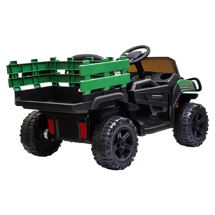 Childrens Car Off Road Vehicle Remote Control LED Lights Music USB 12V 4.5AH Green