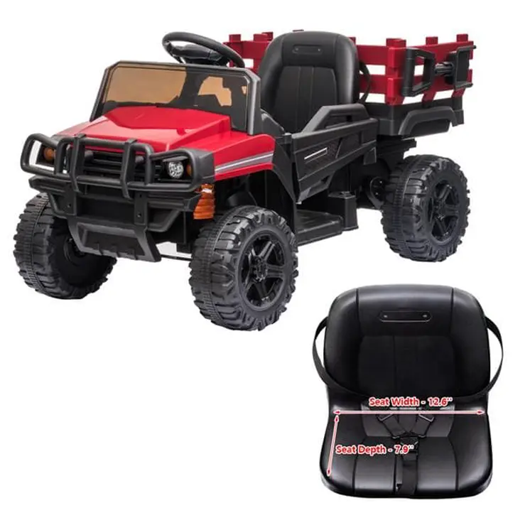 Childrens Car Off Road Vehicle Remote Control LED Lights Music USB 12V 4.5AH Red