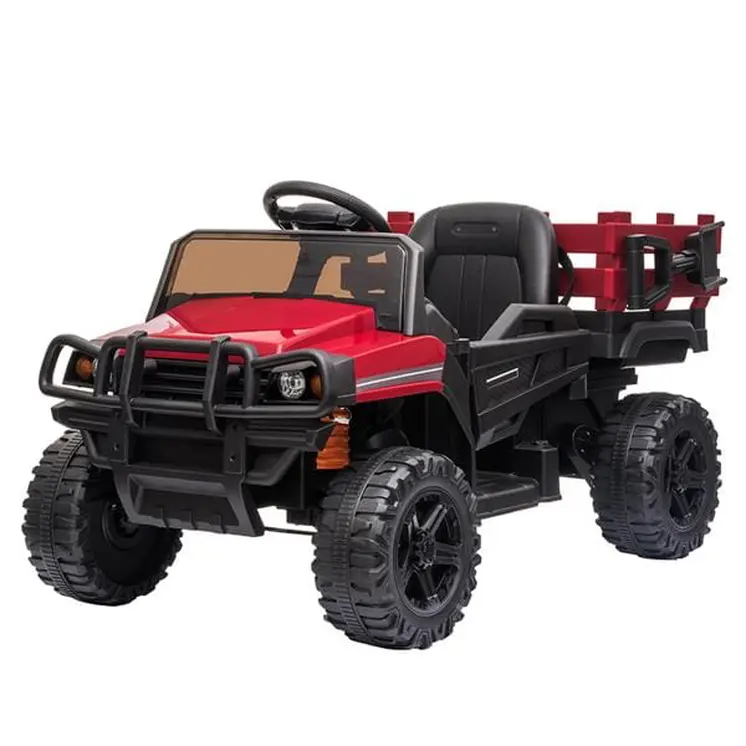 Childrens Car Off Road Vehicle Remote Control LED Lights Music USB 12V 4.5AH Red
