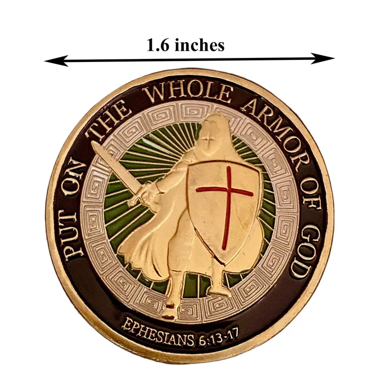 Put on the Whole Armor of God Christian Gold Plated Coin
