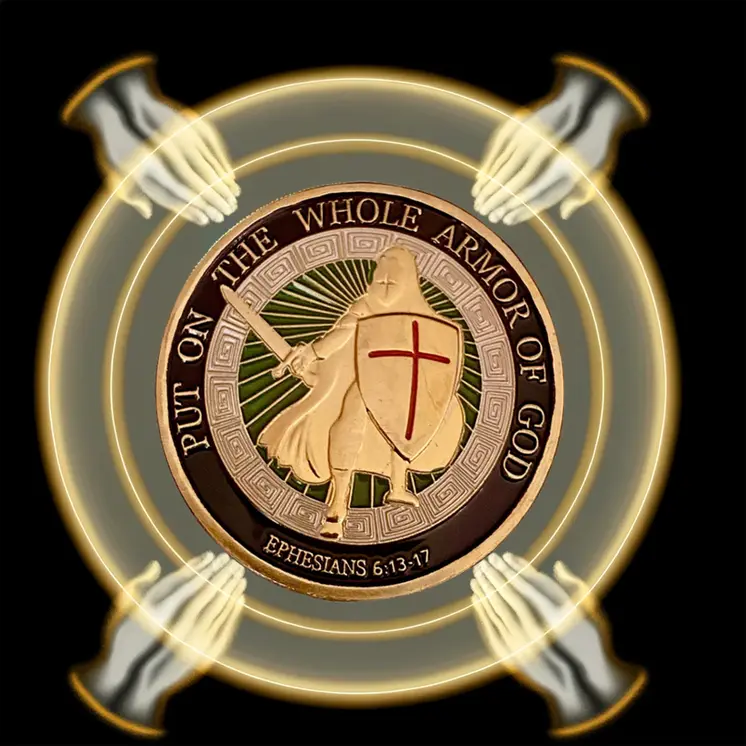 Put on the Whole Armor of God Christian Gold Plated Coin