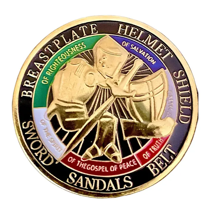 Put on the Whole Armor of God Christian Gold Plated Coin
