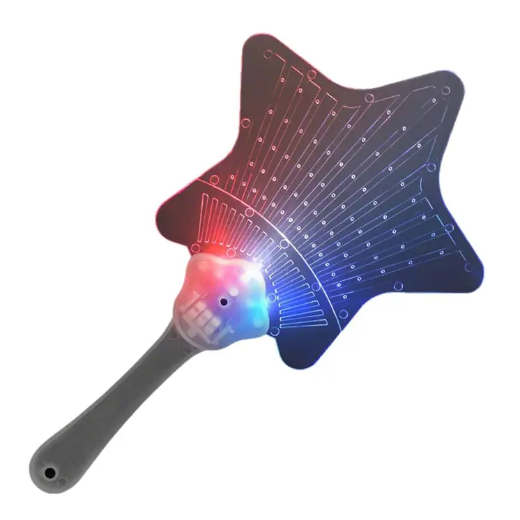 Light Up Transparent Patriotic Star Hand Fan for 4th of July