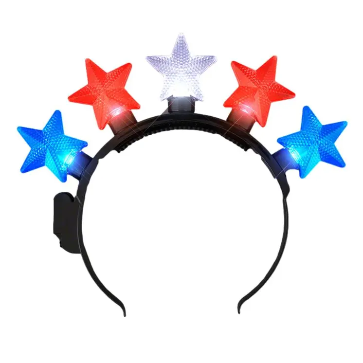 Light Up RWB Patriotic Five Stars Headband