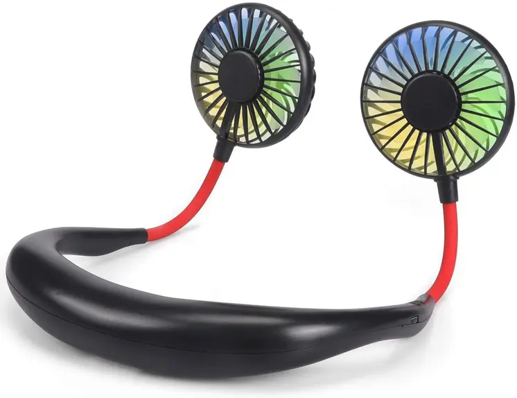 Light Up Rechargeable  Sports Portable Lazy Travel Neck Fan