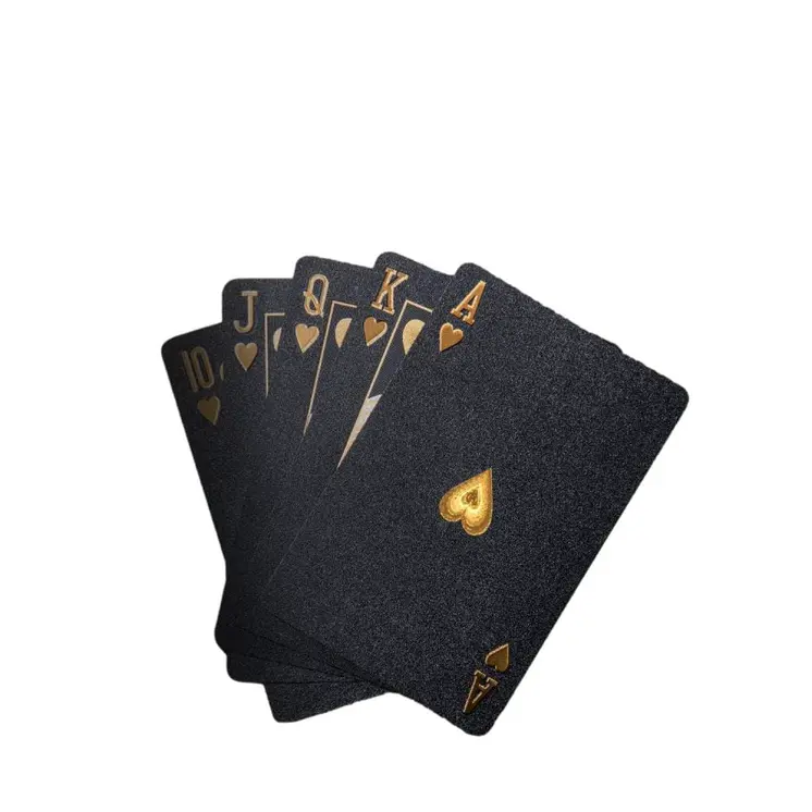 Black Matte Magic Waterproof Non Slippery Deck of Poker Cards with No Art Premium Quality