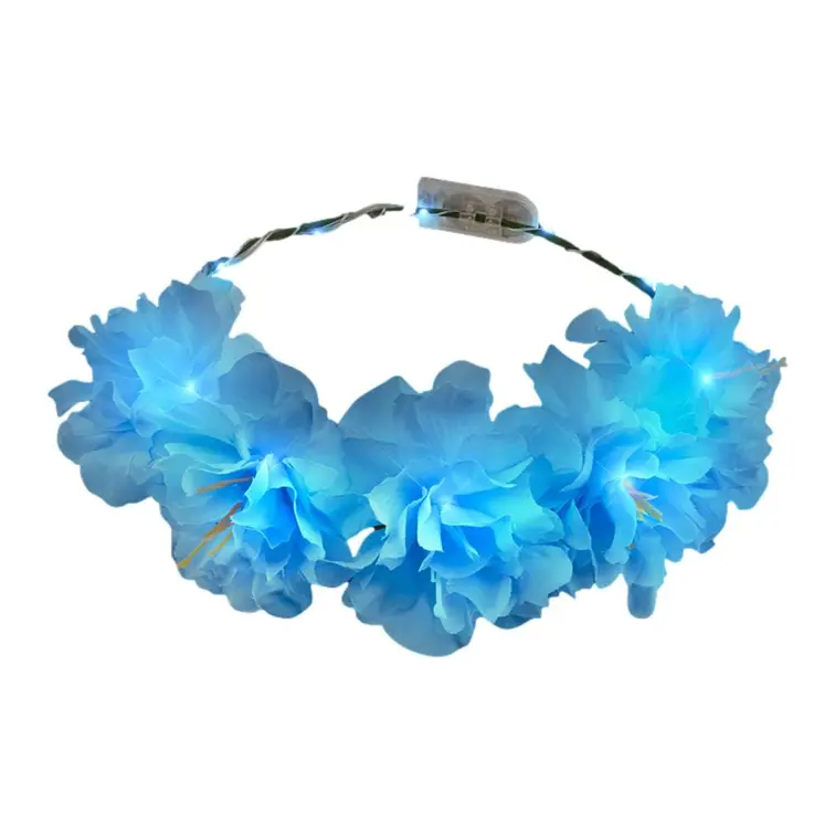 Light Up Flashing Spring Rainbow Wedding Flower Crowns Assortment Pack of 12