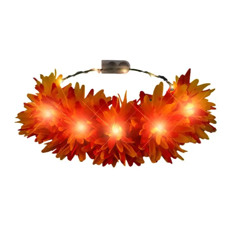 Light Up Flashing Spring Rainbow Wedding Flower Crowns Assortment Pack of 12