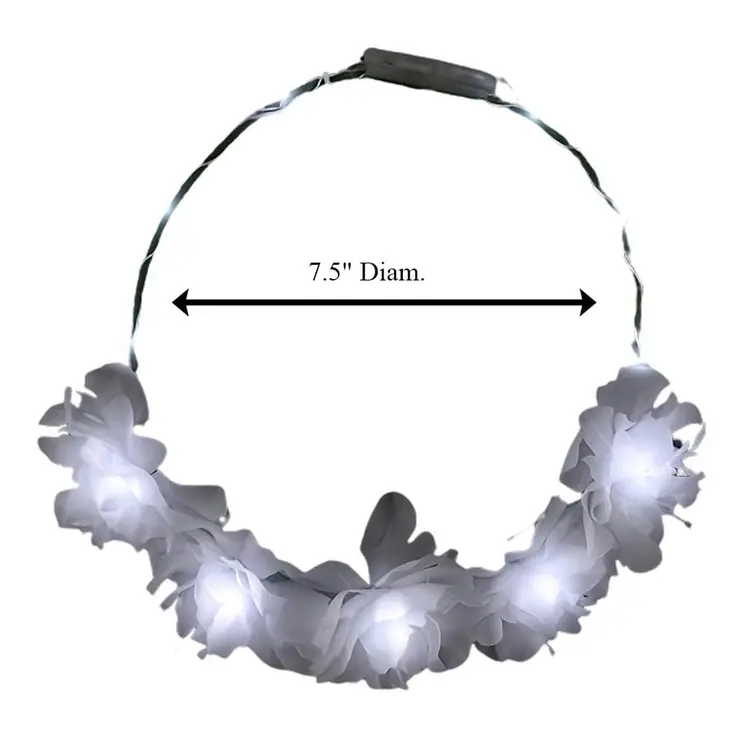 Light Up Floral Princess Cool White Fairy Halo Crown
