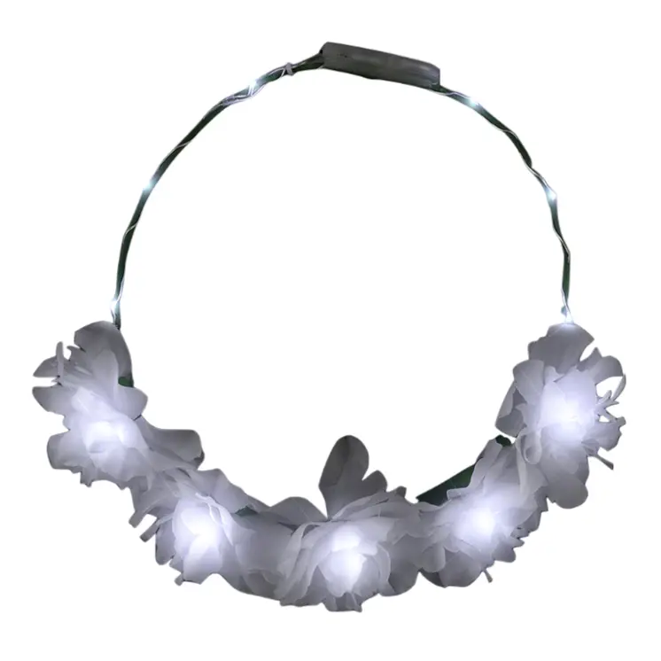 Light Up Floral Princess Cool White Fairy Halo Crown