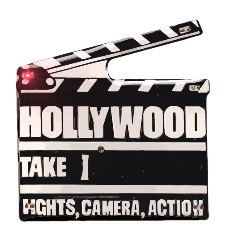 Pack of 12 Hollywood Clapboard Flashing Body Light Lapel Pins