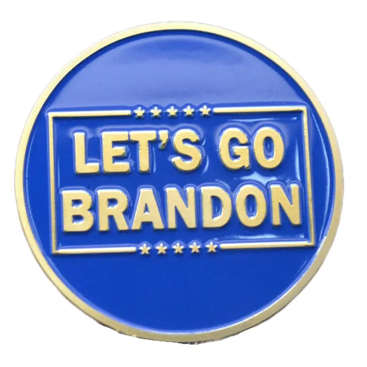 LET’S GO BRANDON 2024 SAVE AMERICA BACK Donald Trump Gold on Gold Plated Collectible Supporters Challenge Coin