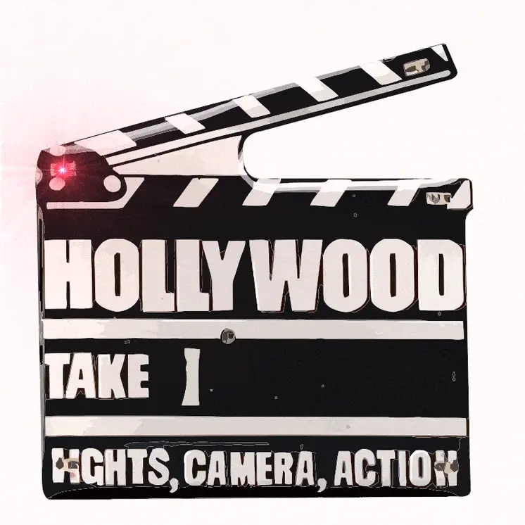 Pack of 12 Hollywood Clapboard Flashing Body Light Lapel Pins