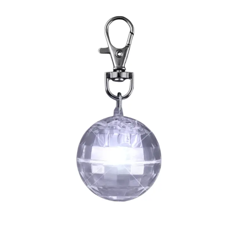 Light Up Projecting Disco Ball Backpack Pet Car Keychain White
