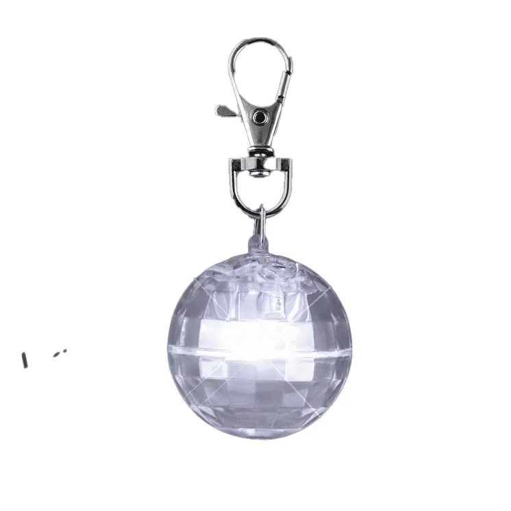 Light Up Projecting Disco Ball Backpack Pet Car Keychain White