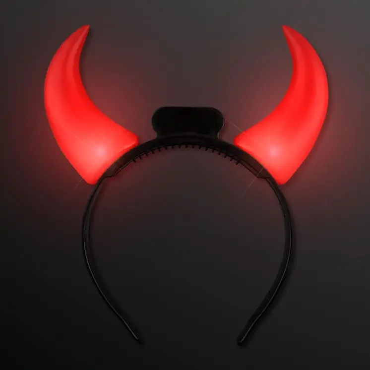 Large Light Up Devil Horns Red