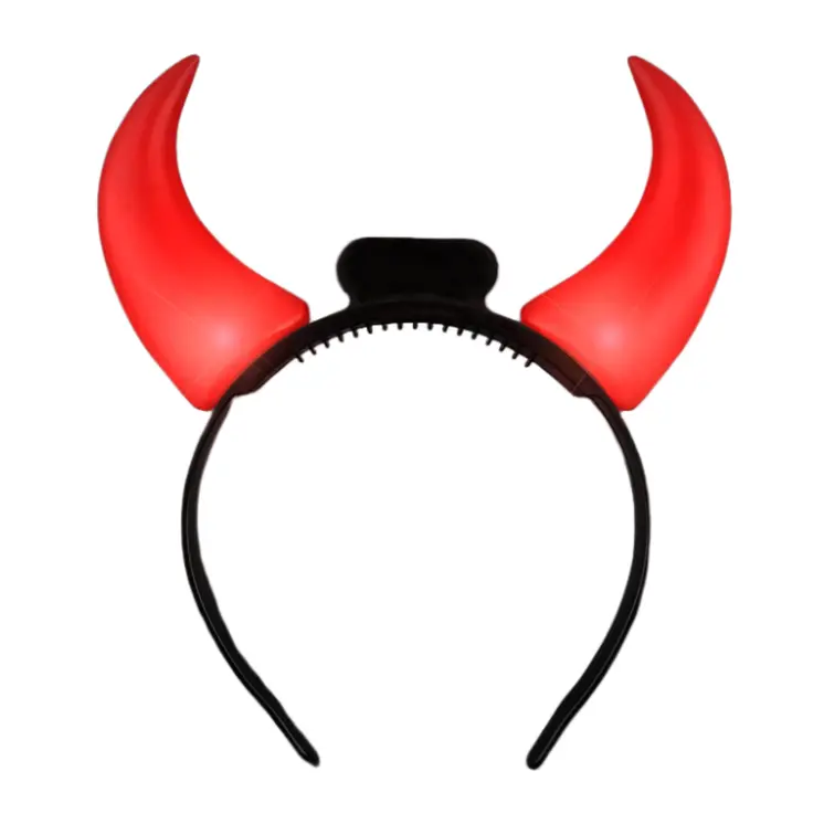 Large Light Up Devil Horns Red