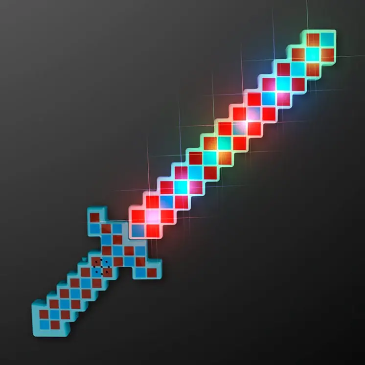 Light Up Mini Pixelated Gamer Sword for Halloween