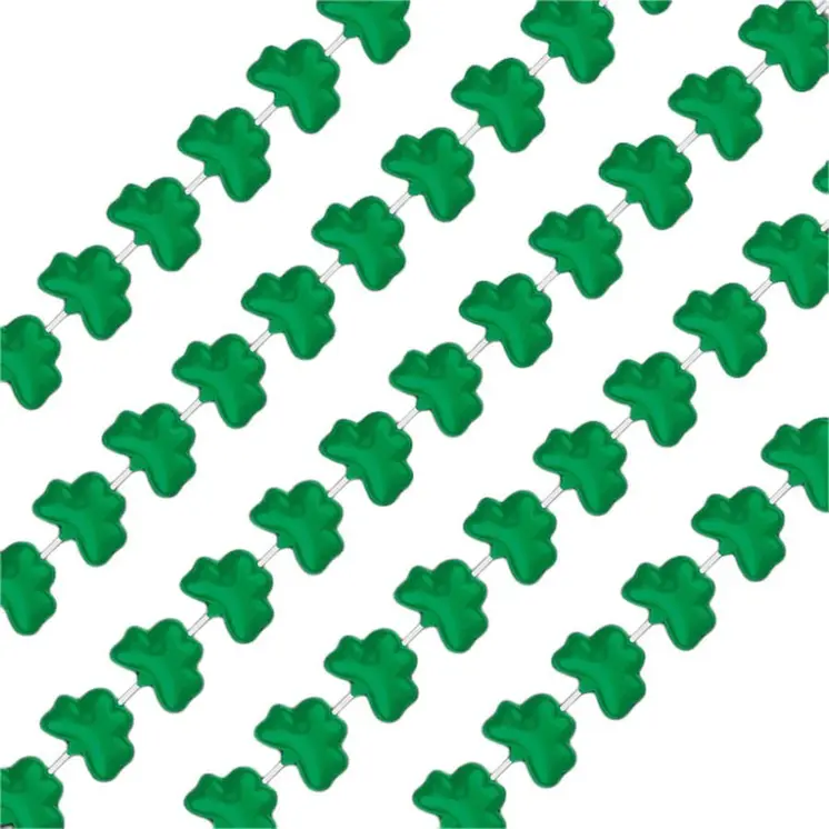 12 pcs Unlit Lucky Mini Shamrocks Bead Necklace