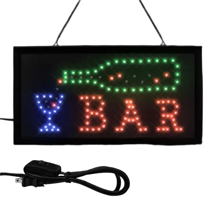 Light Up Retro Flashing Plug in Bar Vintage Sign
