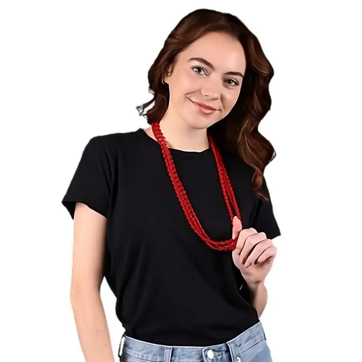 12 Pcs Unlit Mini Love Heart Opaque Bead Necklace