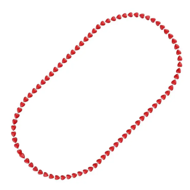 12 Pcs Unlit Mini Love Heart Opaque Bead Necklace