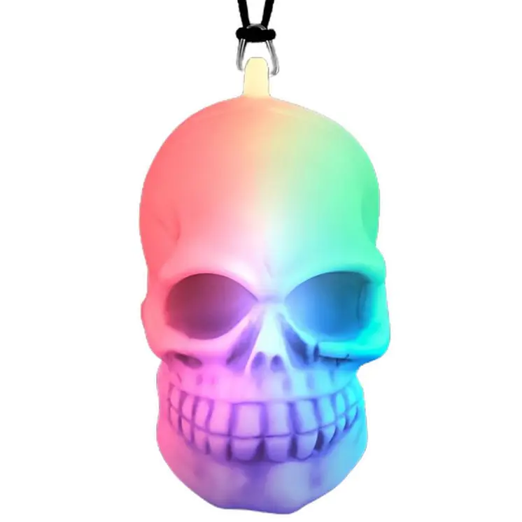 Light Up Lanyard Flashing Skeleton Skull Charm